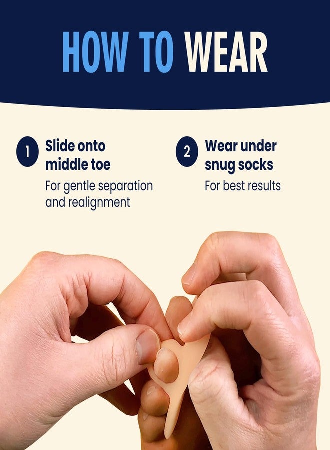Dr. Frederick's Original Hammer Toe Corrector Gels - 2 Pairs - All-Day Relief for Crooked & Overlapping Toes - Soft Cushioning - Symptomatic Support for Toe Alignment - Beige - 1 Loop Design - Image 5